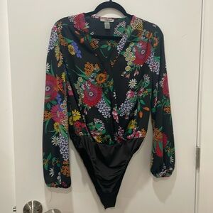 Black Floral Bodysuit
